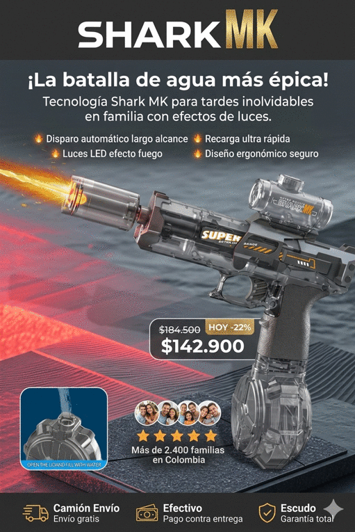 Pistola de agua con luces electrica